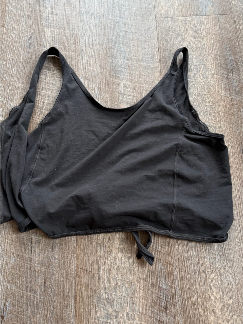 lululemon athletica Black Crop Tank Tie-Back